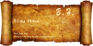 Blay Huba névjegykártya